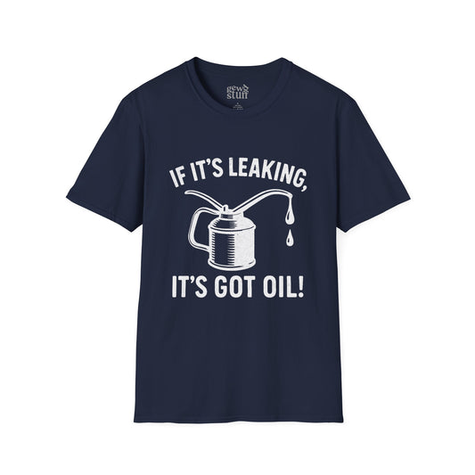 Oil Leak Mechanic Tee – Funny Vintage Garage Shirt